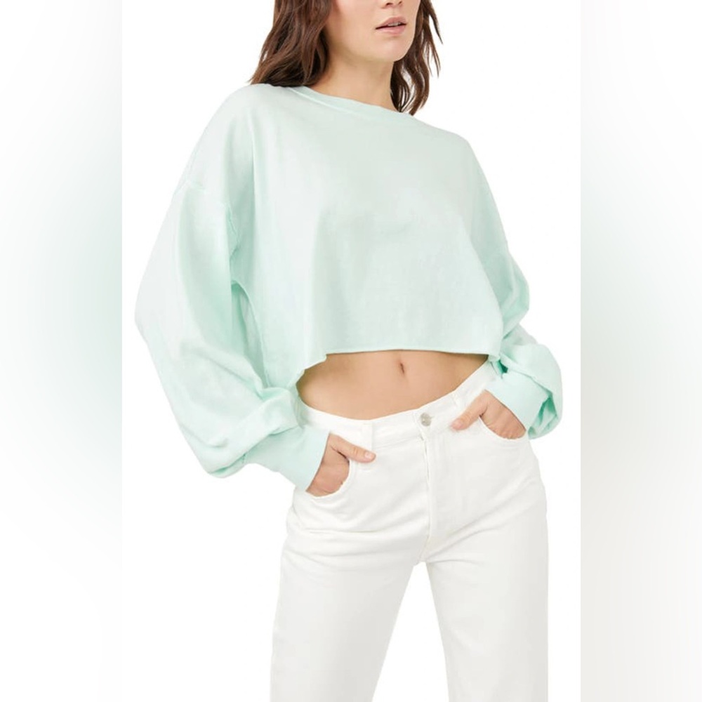 Free People Denver Crop long sleeve top - XS mint